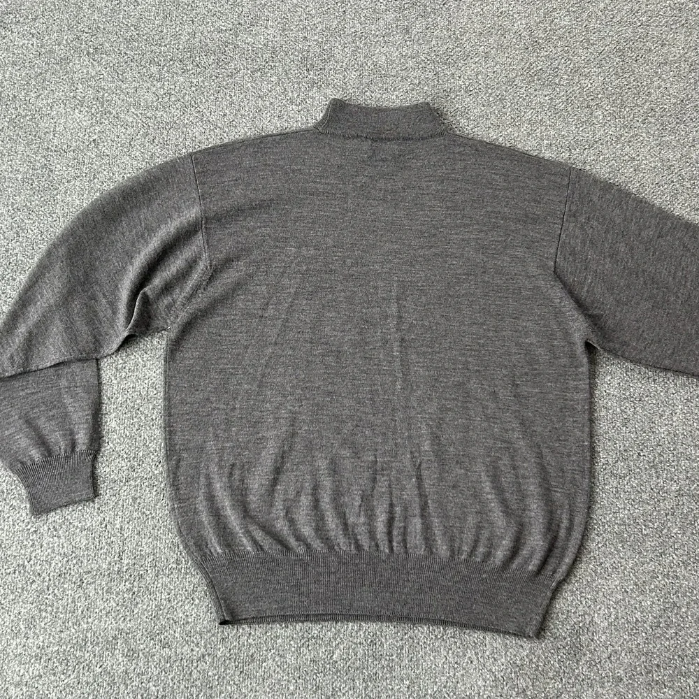 Pendleton Sweater Men Large Gray Merino Wool Mock Neck‎ Knit Hong Kong Vintage